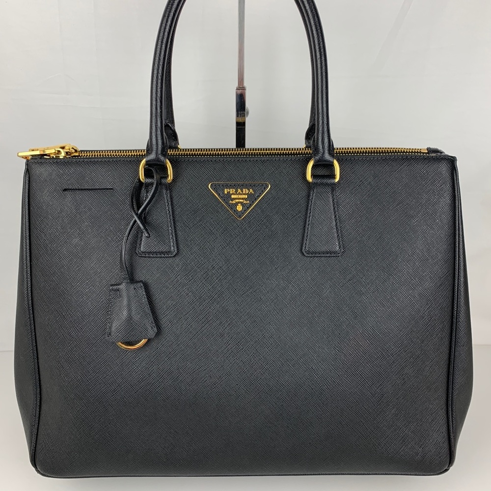 Prada Italian Galleria Lux Large Double Zip Tote